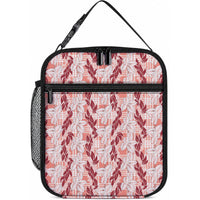 Hawaii Ti Leaf Maile Tuberose Lei Lunch Bag With Hanalei Leaf Red LT05 10.2 × 8.3 × 4.3 inch Red - Polynesian Pride