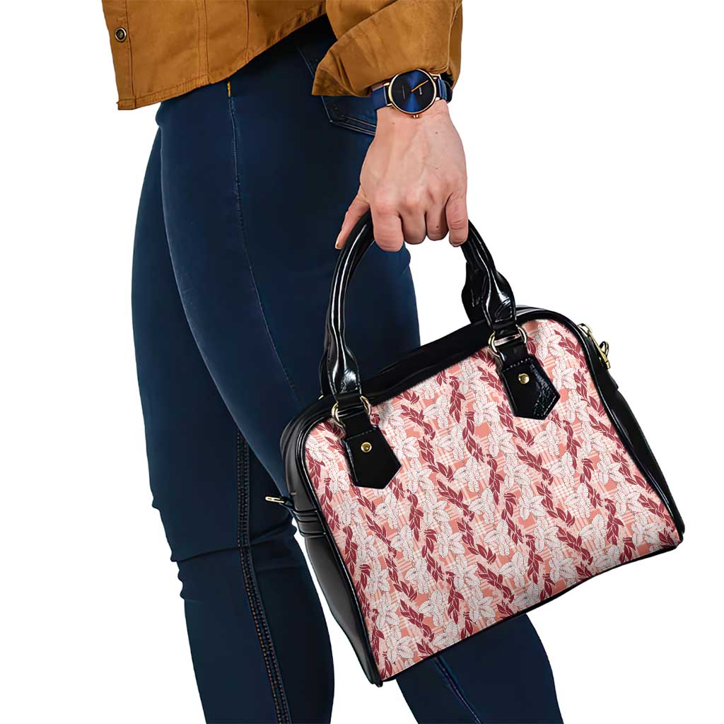 Hawaii Ti Leaf Maile Tuberose Lei Shoulder Handbag With Hanalei Leaf Red