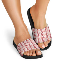 Hawaii Ti Leaf Maile Tuberose Lei Slide Sandals With Hanalei Leaf Red
