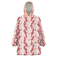 Hawaii Ti Leaf Maile Tuberose Lei Wearable Blanket Hoodie With Hanalei Leaf Red