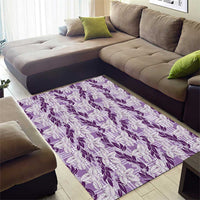 Hawaii Ti Leaf Maile Tuberose Lei Area Rug With Hanalei Leaf Purple
