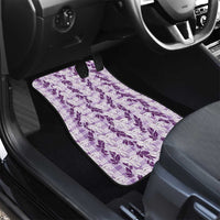 Hawaii Ti Leaf Maile Tuberose Lei Car Mats With Hanalei Leaf Purple