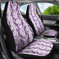 Hawaii Ti Leaf Maile Tuberose Lei Car Seat Cover With Hanalei Leaf Purple