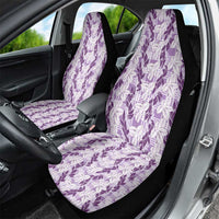 Hawaii Ti Leaf Maile Tuberose Lei Car Seat Cover With Hanalei Leaf Purple