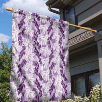 Hawaii Ti Leaf Maile Tuberose Lei Garden Flag With Hanalei Leaf Purple LT05 - Polynesian Pride
