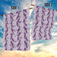 Hawaii Ti Leaf Maile Tuberose Lei Garden Flag With Hanalei Leaf Purple LT05 - Polynesian Pride