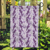 Hawaii Ti Leaf Maile Tuberose Lei Garden Flag With Hanalei Leaf Purple LT05 Garden Flag Purple - Polynesian Pride
