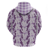 Hawaii Ti Leaf Maile Tuberose Lei Hoodie With Hanalei Leaf Purple