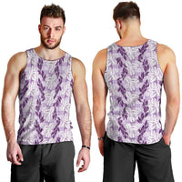 Hawaii Ti Leaf Maile Tuberose Lei Men Tank Top With Hanalei Leaf Purple