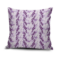 Hawaii Ti Leaf Maile Tuberose Lei Pillow Cover With Hanalei Leaf Purple