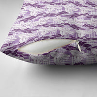 Hawaii Ti Leaf Maile Tuberose Lei Pillow Cover With Hanalei Leaf Purple
