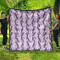 Hawaii Ti Leaf Maile Tuberose Lei Quilt With Hanalei Leaf Purple