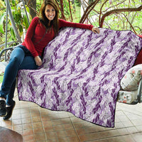 Hawaii Ti Leaf Maile Tuberose Lei Quilt With Hanalei Leaf Purple