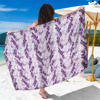 Hawaii Ti Leaf Maile Tuberose Lei Sarong With Hanalei Leaf Purple LT05 One Size 44 x 66 inches Purple - Polynesian Pride