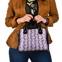 Hawaii Ti Leaf Maile Tuberose Lei Shoulder Handbag With Hanalei Leaf Purple