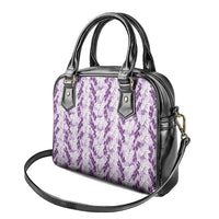 Hawaii Ti Leaf Maile Tuberose Lei Shoulder Handbag With Hanalei Leaf Purple