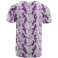 Hawaii Ti Leaf Maile Tuberose Lei T Shirt With Hanalei Leaf Purple