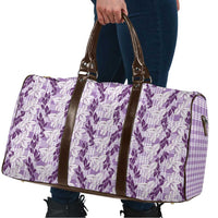 Hawaii Ti Leaf Maile Tuberose Lei Travel Bag With Hanalei Leaf Purple