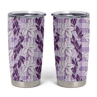 Hawaii Ti Leaf Maile Tuberose Lei Tumbler Cup With Hanalei Leaf Purple