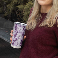 Hawaii Ti Leaf Maile Tuberose Lei Tumbler Cup With Hanalei Leaf Purple