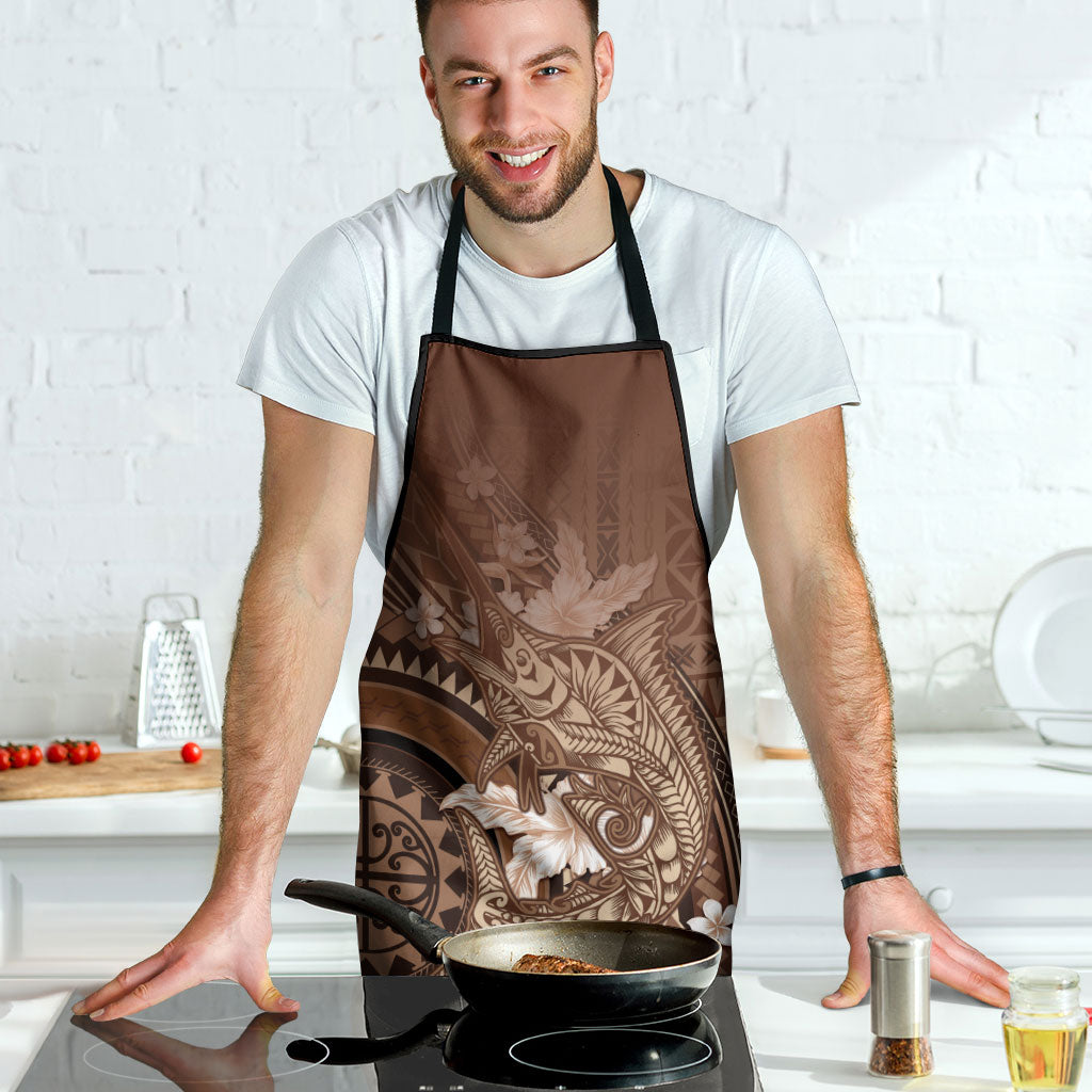 Samoa Tatau Marlin Apron With Siapo Motifs Brown