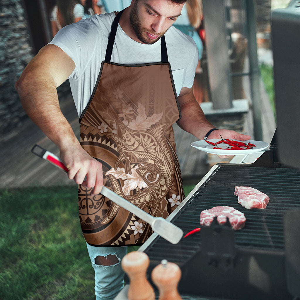 Samoa Tatau Marlin Apron With Siapo Motifs Brown