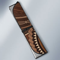 Samoa Tatau Marlin Auto Sun Shade With Siapo Motifs Brown