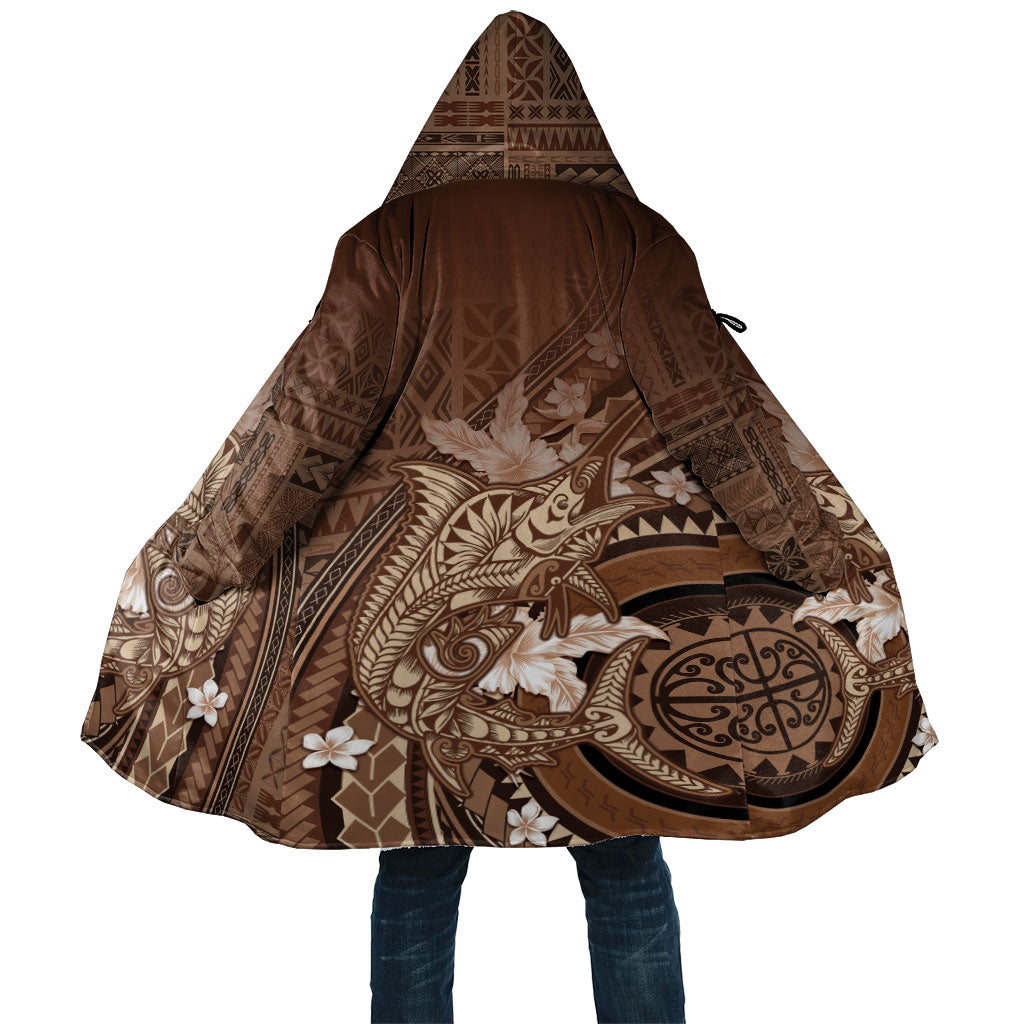 Samoa Tatau Marlin Cloak With Siapo Motifs Brown