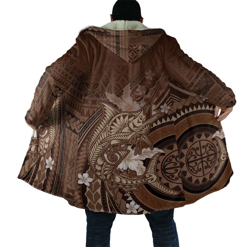 Samoa Tatau Marlin Cloak With Siapo Motifs Brown