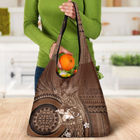 Samoa Tatau Marlin Grocery Bag With Siapo Motifs Brown