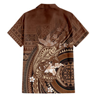 Samoa Tatau Marlin Hawaiian Shirt With Siapo Motifs Brown