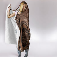 Samoa Tatau Marlin Hooded Blanket With Siapo Motifs Brown