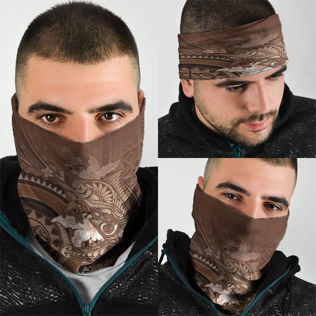 Samoa Tatau Marlin Neck Gaiter With Siapo Motifs Brown