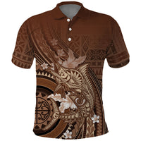 Samoa Tatau Marlin Polo Shirt With Siapo Motifs Brown