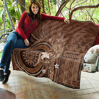 Samoa Tatau Marlin Quilt With Siapo Motifs Brown