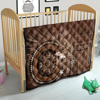 Samoa Tatau Marlin Quilt With Siapo Motifs Brown