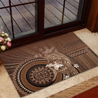 Samoa Tatau Marlin Rubber Doormat With Siapo Motifs Brown