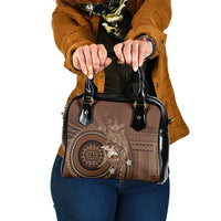 Samoa Tatau Marlin Shoulder Handbag With Siapo Motifs Brown