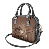 Samoa Tatau Marlin Shoulder Handbag With Siapo Motifs Brown