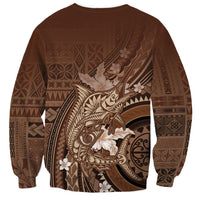 Samoa Tatau Marlin Sweatshirt With Siapo Motifs Brown