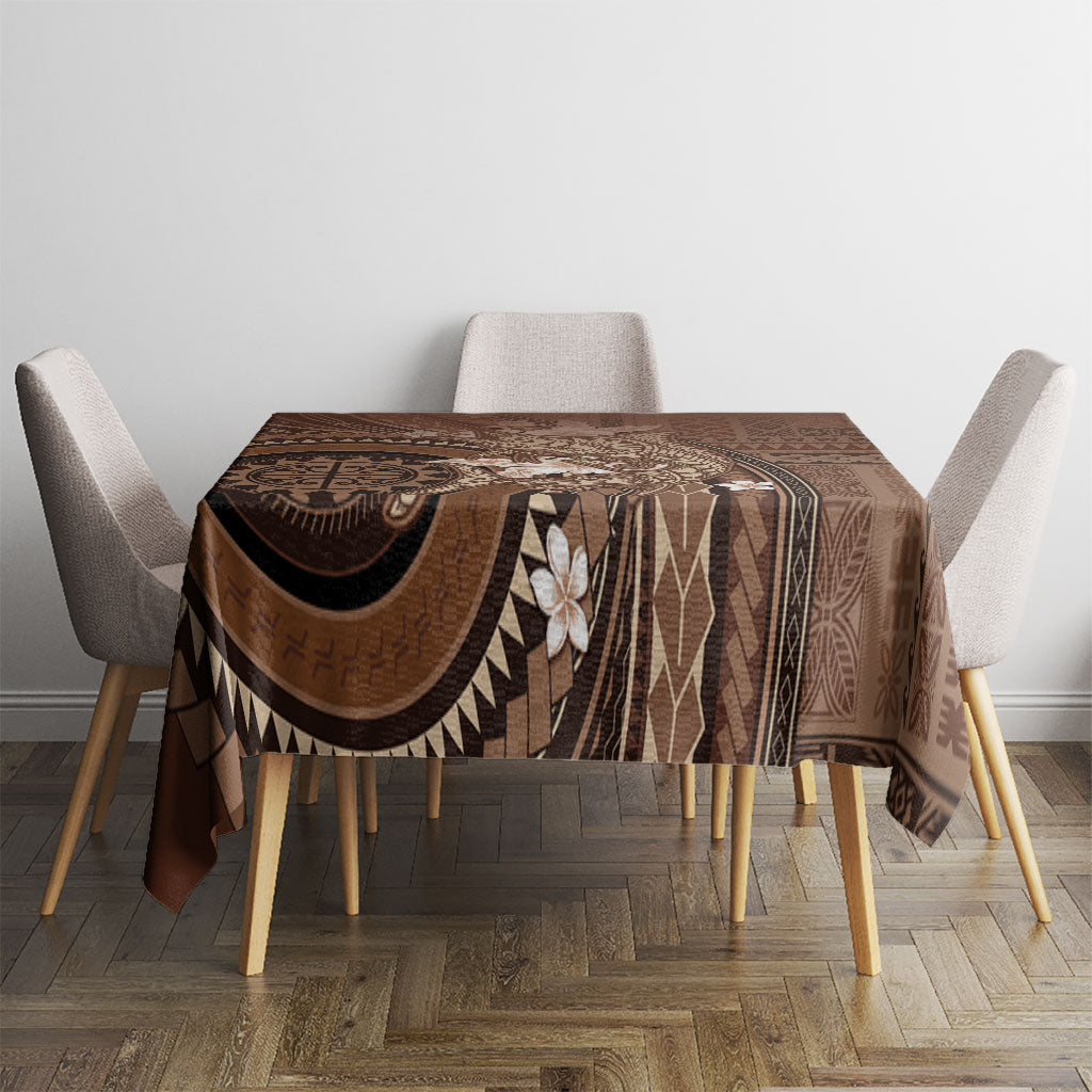 Samoa Tatau Marlin Tablecloth With Siapo Motifs Brown