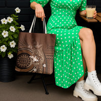 Samoa Tatau Marlin Tote Bag With Siapo Motifs Brown