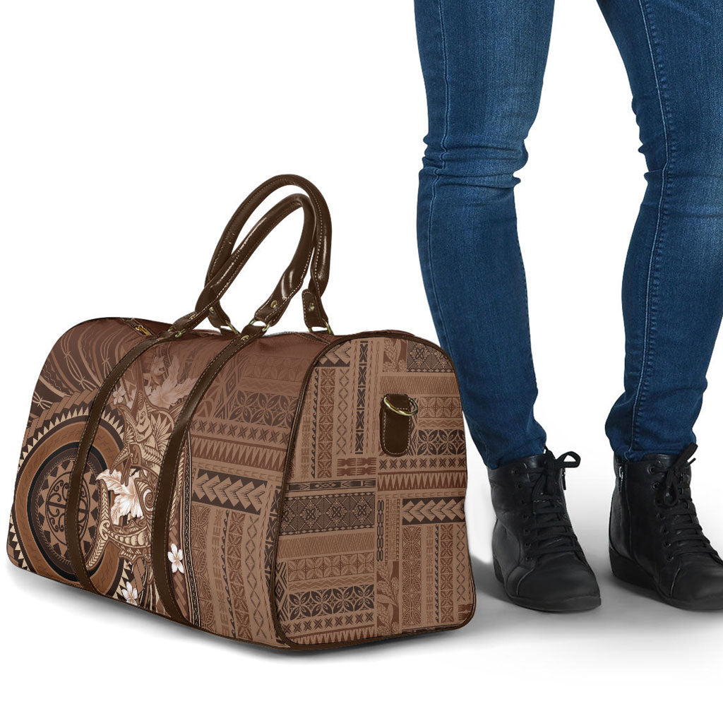 Samoa Tatau Marlin Travel Bag With Siapo Motifs Brown