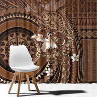 Samoa Tatau Marlin Window Curtain With Siapo Motifs Brown