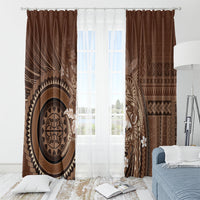 Samoa Tatau Marlin Window Curtain With Siapo Motifs Brown