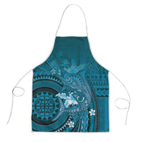 Samoa Tatau Marlin Apron With Siapo Motifs Teal