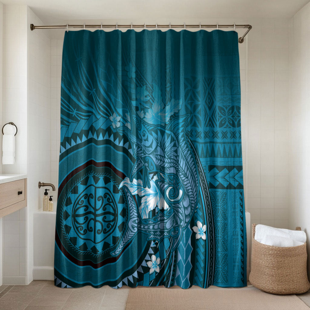 Samoa Tatau Marlin Bathroom Set With Siapo Motifs Teal