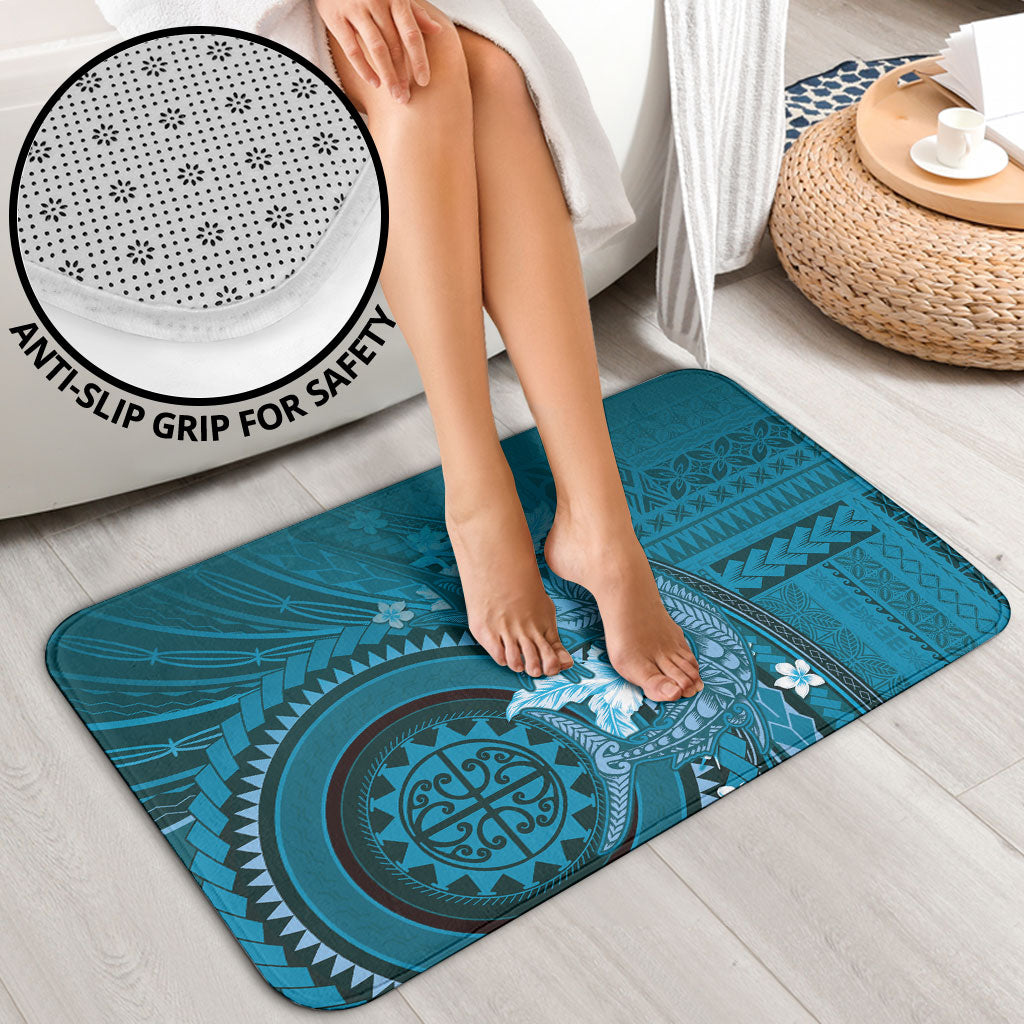Samoa Tatau Marlin Bathroom Set With Siapo Motifs Teal
