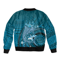 Samoa Tatau Marlin Bomber Jacket With Siapo Motifs Teal