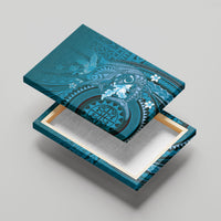 Samoa Tatau Marlin Canvas Wall Art With Siapo Motifs Teal